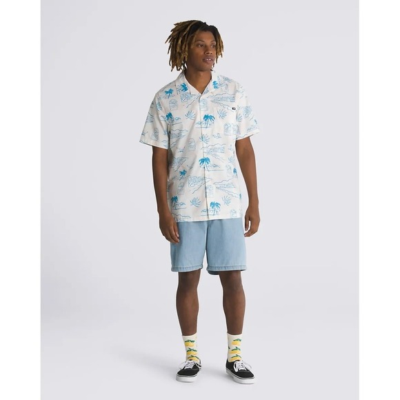 Vans Shirt Mens Sz Large Relaxed‎ Oversized Classic Fit Camper Aloha Shirt Beach - Picture 7 of 14